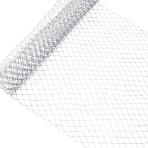 Russian Birdcage Veil Netting 10&quot; Wide - Sold by the Yard - Grey