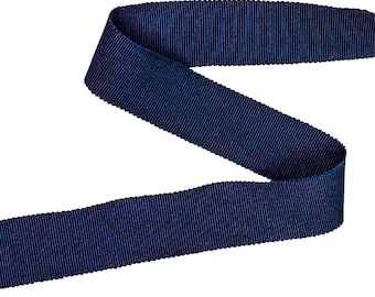 Petersham Ribbon Cotton Rayon 25 mm (1") - Sold by the Yard - Navy Blue