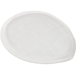 Sinamay Teardrop Fascinator Base 5 1/2&quot; x 4&quot; - White