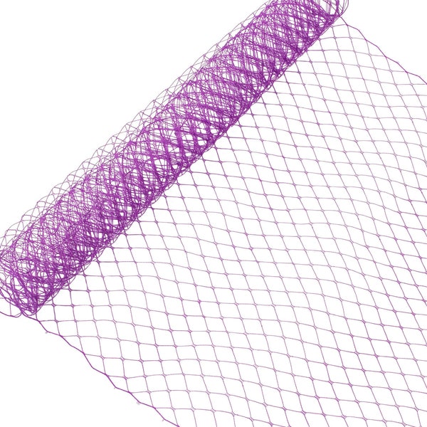 Russian Birdcage Veil Millinery Netting 10" Wide - Sold by the Yard - Purple