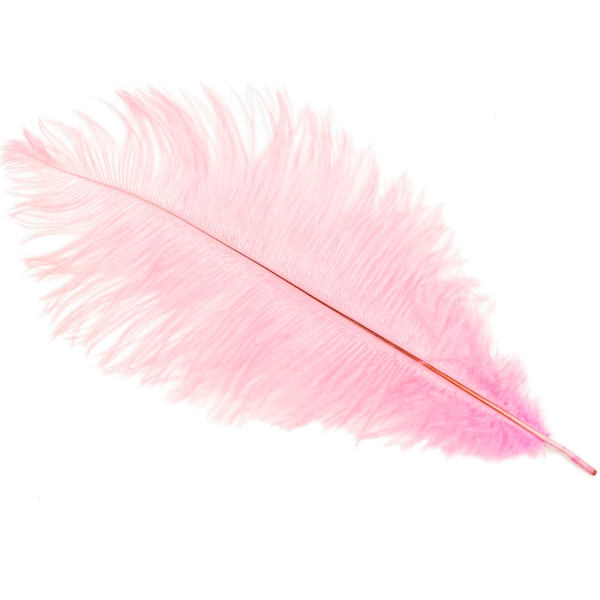 Ostrich Feather Plumes 12" Long - Sold by the Piece - Light Pink
