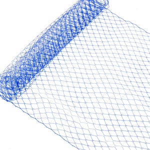 Russian Birdcage Veil Netting 10&quot; Wide - Sold by the Yard - Blue