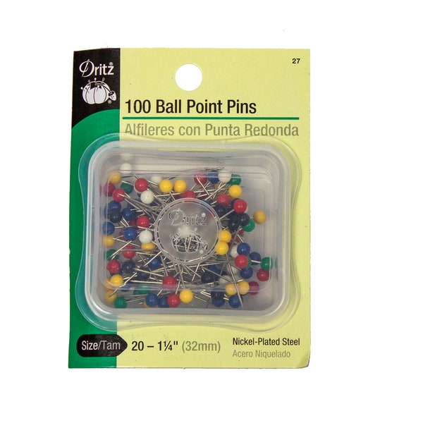 Dritz Ball Point Pins Size 20 - 1 1/4" - 100 Pieces