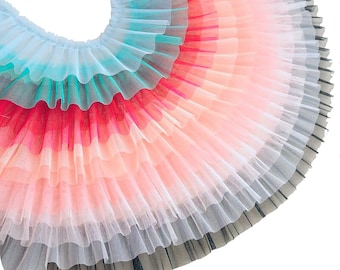 Tulle Pleated Ruffle Trim 10 cm Wide - Sold by the Yard