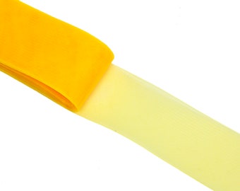 Crinoline Horsehair Trenza 3" (8 cm) Ancho - Amarillo - Se vende cortado a medida