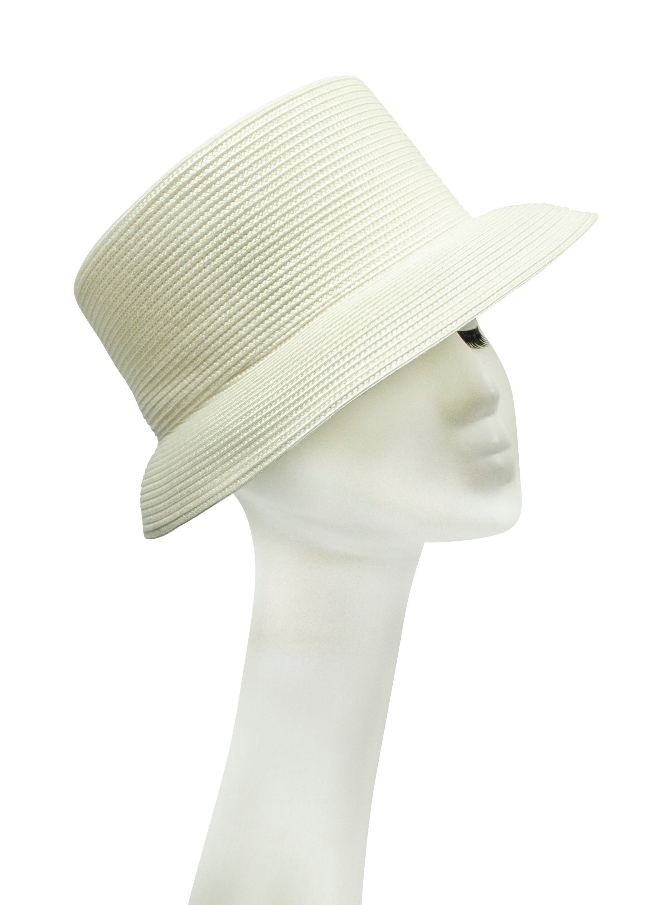 Hat Base Flat Crown Bucket Style Ivory 