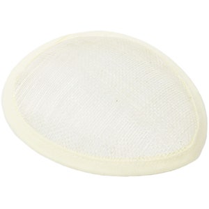 Sinamay Teardrop Fascinator Base 5 1/2&quot; x 4&quot; - Ivory