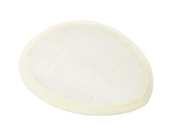 Sinamay Teardrop Fascinator Base 5 1/2" x 4" - Ivory