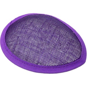 Sinamay Teardrop Fascinator Base 5 1/2&quot; x 4&quot; - Purple