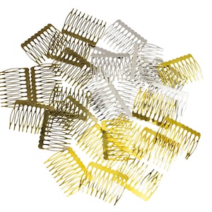 Metal Millinery or Veil Hair Comb 2&quot; Wide - 10 Pieces