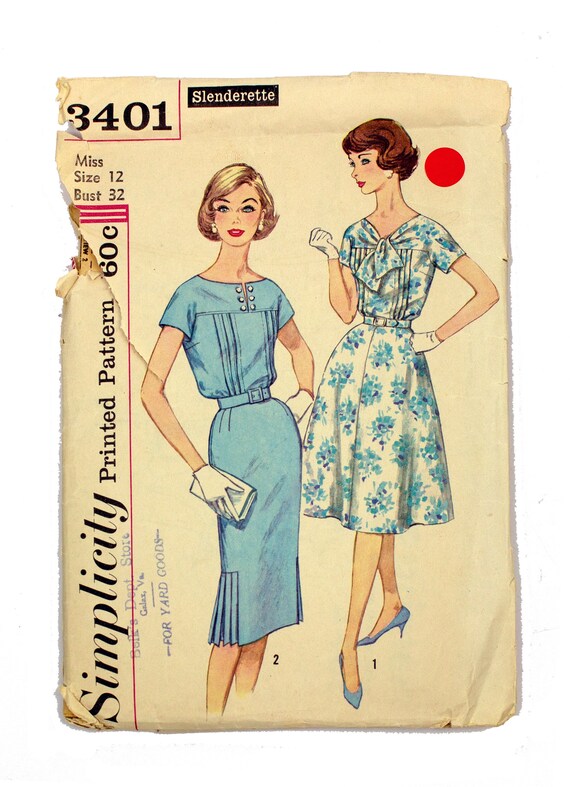 Simplicity 3401 Women S One Piece Dress With Two Skirts Etsy