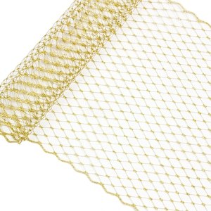 Russian Birdcage Veil Netting 10" Wide - Sold by the Yard - Metallic Gold