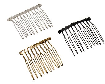 Twisted Wire Comb for Veils and Headpieces 1 3/4" Long - Four Pieces