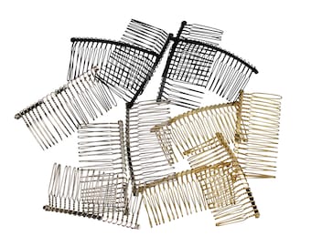 Twisted Wire Comb for Veils and Headpieces 3" Long - Four Pieces