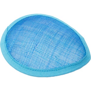 Sinamay Teardrop Fascinator Base 5 1/2&quot; x 4&quot; - Aqua Blue