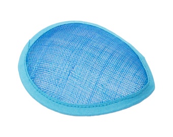 Sinamay Teardrop Fascinator Base 5 1/2" x 4" - Aqua Blue
