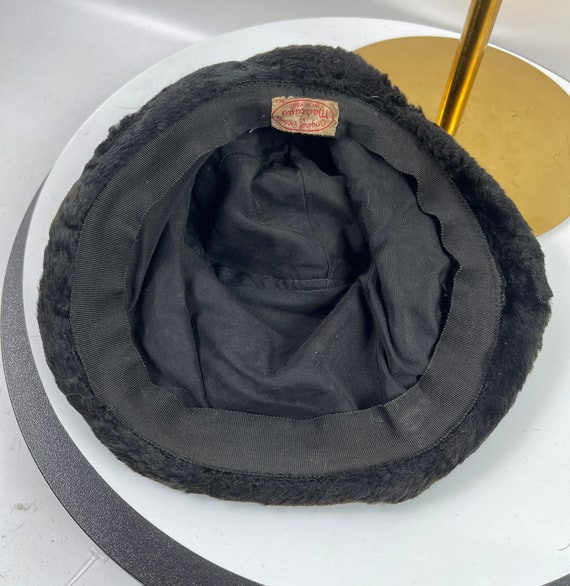 Vintage Madcaps New York Black Fur Slouch Cap - image 4