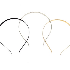 Flat Band Metal Headbands 7 mm Wide - Ten Pieces