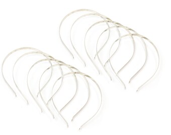 10 Pieces 7mm Silver Metal Headbands