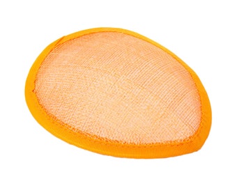 Sinamay Teardrop Fascinator Base 5 1/2" x 4" - Orange
