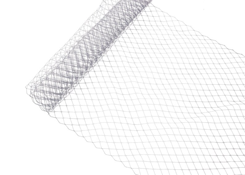 Russian Birdcage Veil Millinery Netting 10 Wide Gray Sold by the Yard