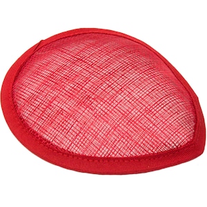 Sinamay Teardrop Fascinator Base 5 1/2&quot; x 4&quot; - Red