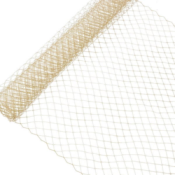 Russian Birdcage Veil Millinery Netting 10" Wide - Sold by the Yard - Tan
