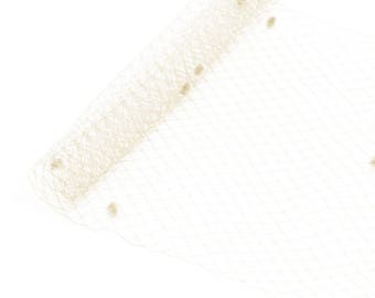 Russian Birdcage Veil Millinery Netting 10" Wide - Ivory Dot - Sold by the Yard