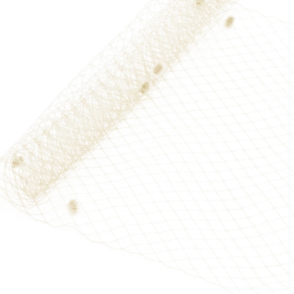 Russian Birdcage Veil Millinery Netting 10" Wide - Ivory Dot - Sold by the Yard