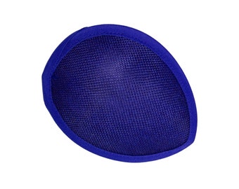 Buckram Fascinator Hat Base Teardrop Shape 5 1/2" x 4" - Blue