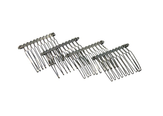 Gold Metal Twisted Wire Comb for Veils and Headpieces 3/" Wide Four Pieces
