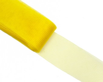 Crinoline Horsehair Braid 3" (8 cm) Wide - Lemon Yellow - Sold by the Yard