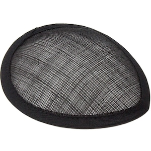 Sinamay Teardrop Fascinator Base 5 1/2&quot; x 4&quot; - Black