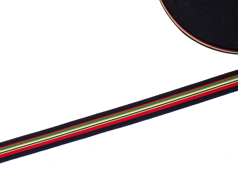 Sold by the Yard Black Stripe Vintage Grosgrain Ribbon Acetate 18 mm Wide