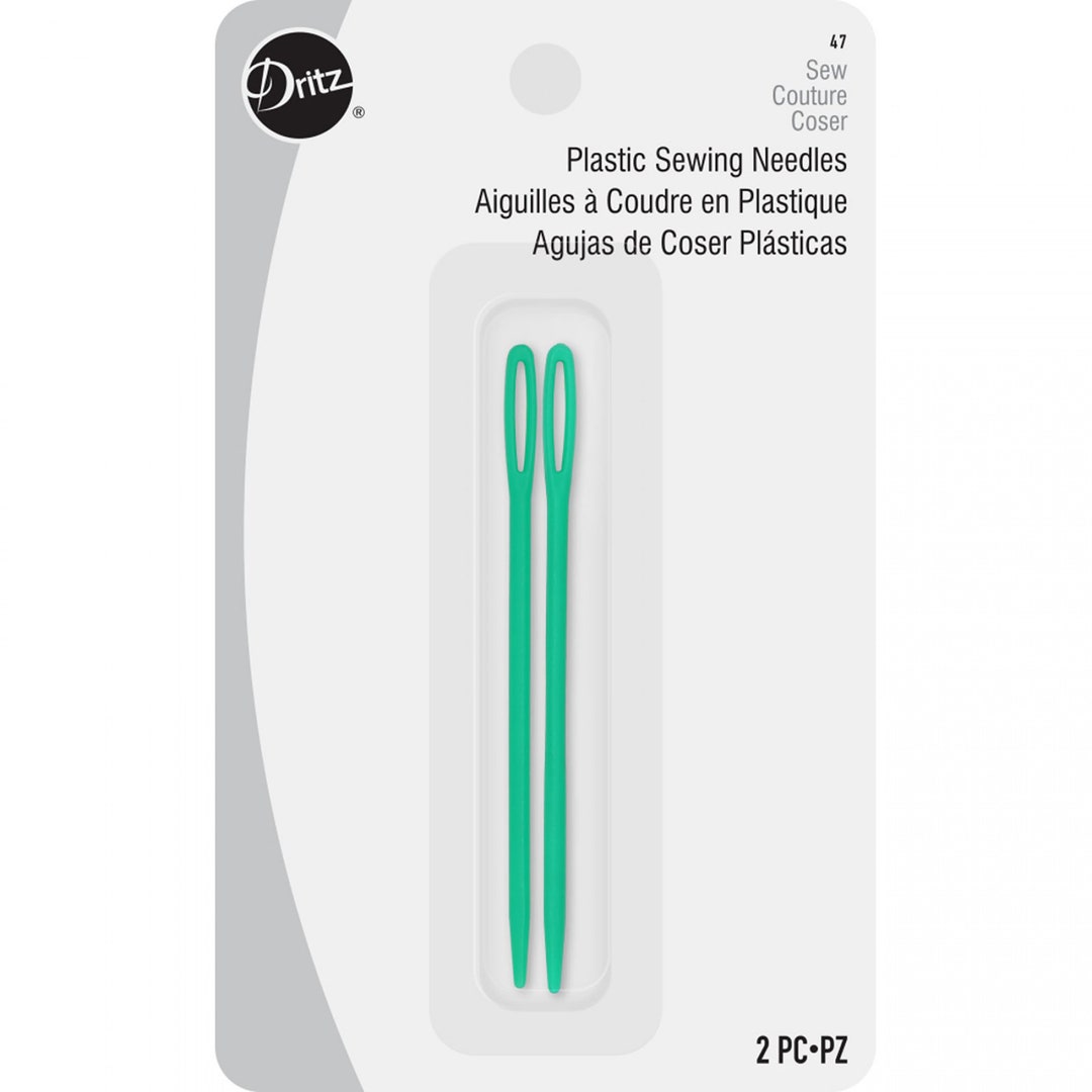 Miscellaneous Sewing Needles: 2 Plastic Childrens Sewing Needles Pink and  Green