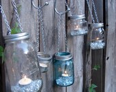 Hand Made Mason jar Tea Light o Votive coperchio - con catena per appendere - si adatta a tutte le Standard vasi muratore