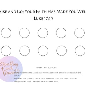 Jesus Heals 10 Lepers Craft | Preschool Bible Lesson Printable | Sunday School Fingerpaint Activity | Instant Download