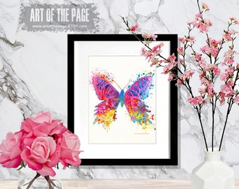 Butterfly print, "Watercolor Butterfly", Girls Room Decor, Nursery Decor, Pink Decor, Cute Animal print, Butterfly Art, Butterfly Canvas