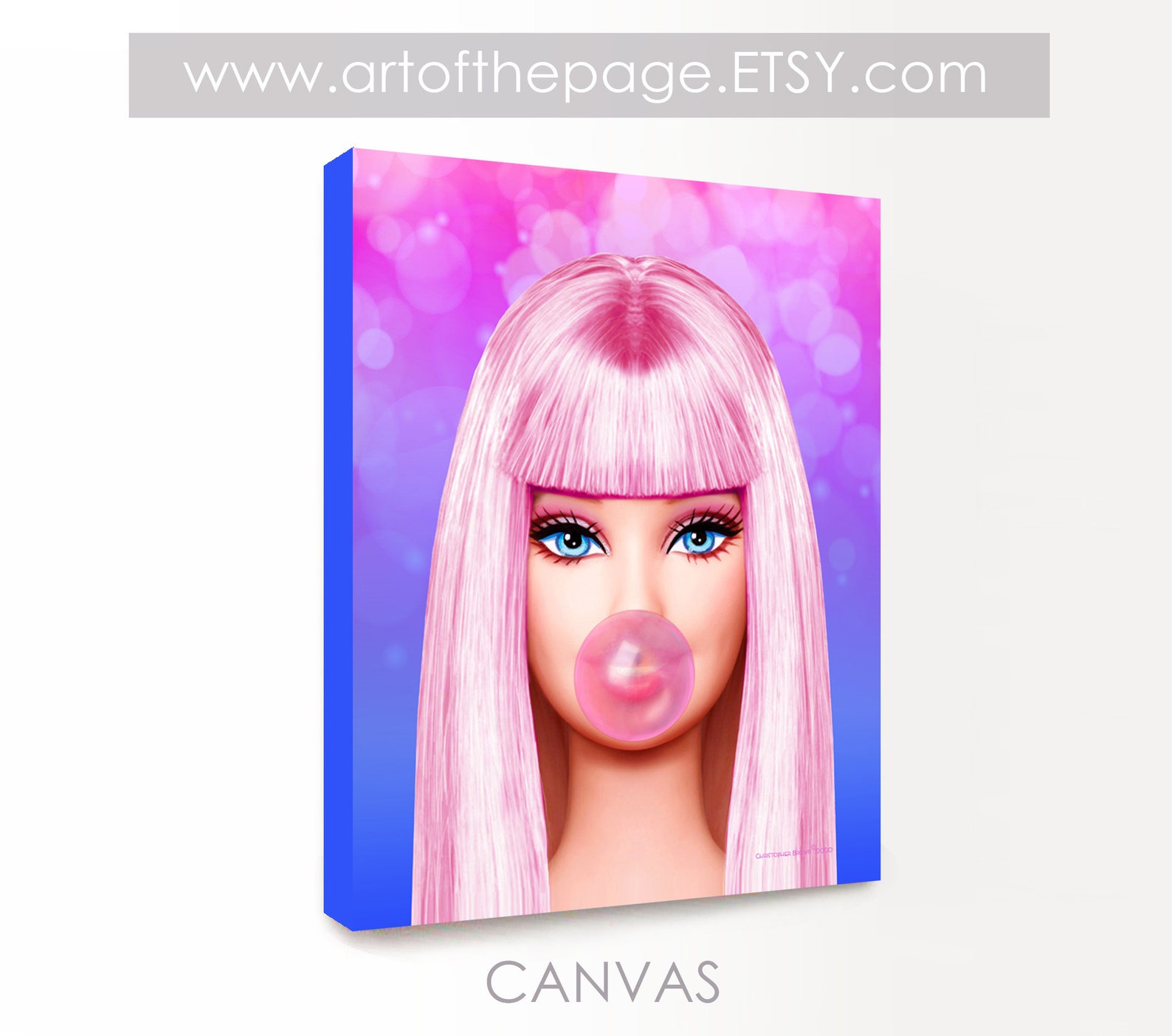 Barbie print Bubble Gum Barbie poster Andy Etsy