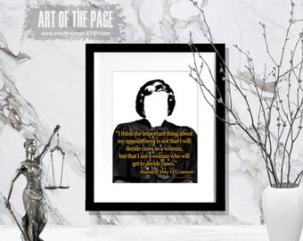 Sandra Day O'Connor Quote Print: Lawyer Gift, Law Office Decor (8.5"x11")
