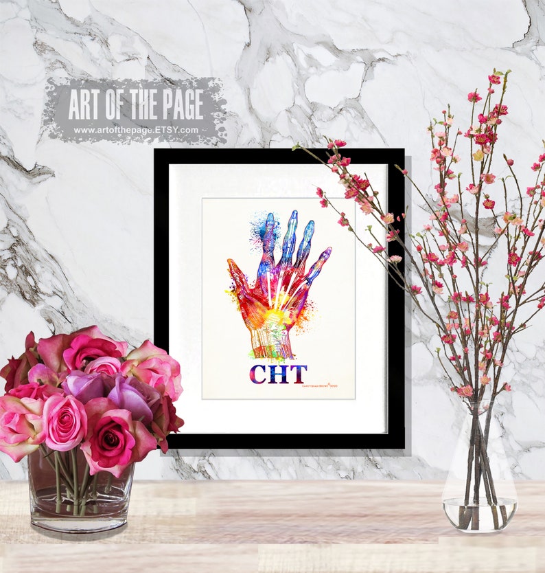 Hand Therapist gift, Certified Hand Therapist CHT 8.5 x 11, CHT art print, CHT Gift, Physical Therapist gift, Occupational Therapist image 1