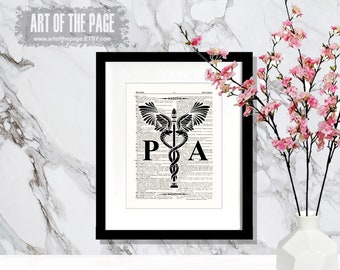 Nurse Gift, "Physician Assistant - Caduceus - (PA)", 8.5" x 11" print, Medical print, Physician Assistant graduation gift, PA Nurse gift