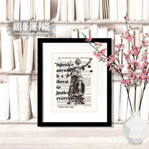Lawyer print, &quot;Lady Justice with quote by Martin Luther King&quot;, 8.5&quot;x11&quot;, Lawyer Gift, Scales of Justice, Pass the Bar gift, Attorney gift