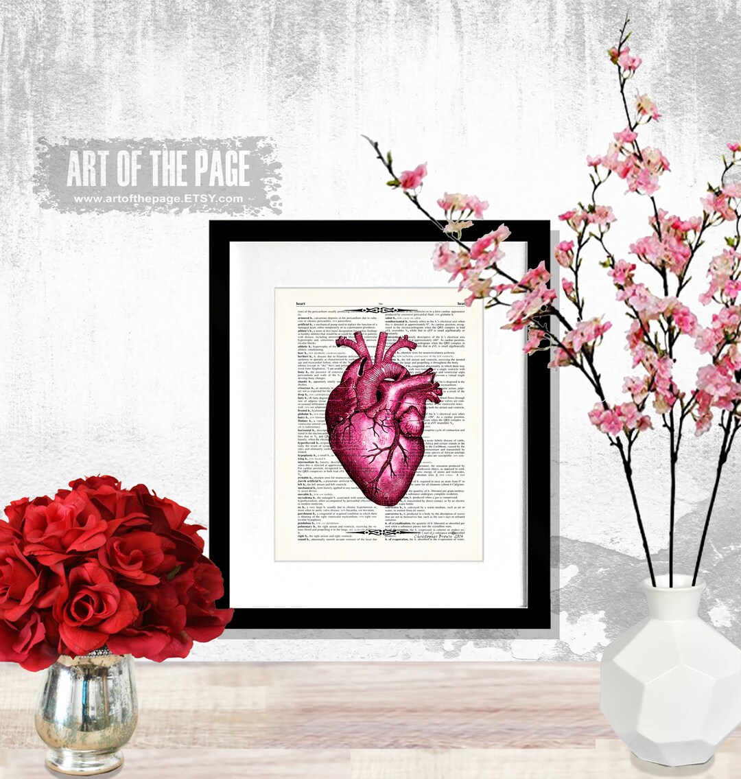 Vintage Heart Anatomy Print: Medical Illustration, Doctor's Office Art ...