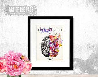 Creative Brain Watercolor Print: Human Anatomy Art, Neurologist Gift (8.5x11")