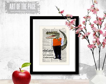 Florida Gator Teacher Gift, "Florida EduGator", 8.5"x11", Teacher Appreciation gift, Fundraiser, Educator gift,Teacher print,Go Gators