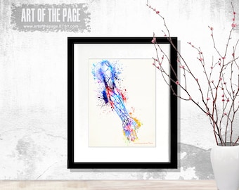 Human Anatomy, "Watercolor Arm Veins", 8.5" x 11", Anatomy Medical print, Circulatory system, Nurse Graduation gift, Vascular Surgeon gift