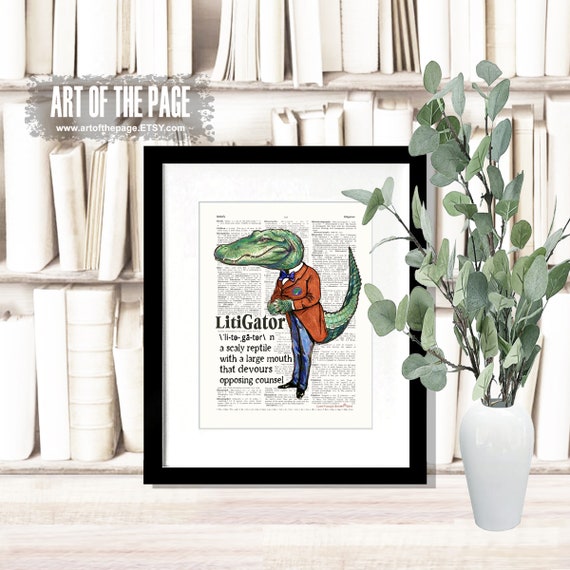 Florida Gators Lawyer Print: Funny Law Office Decor, UF Gift