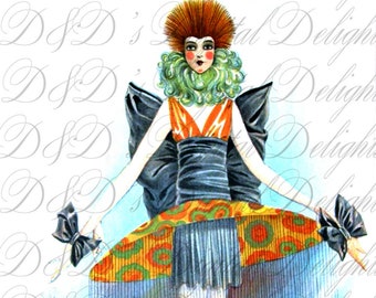 RARE. Digital MARDI Gras Costume. French Weird Crazy Costume. VIntage Illustration. Vintage French Mardi Gras Costume Digital Download.