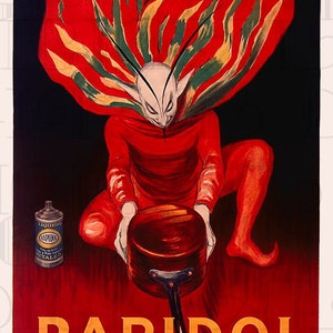 DIABO! Ilustração digital do pôster de propaganda vintage. Download de imagem digital para impressão. Impressão digital da ilustração do diabo.